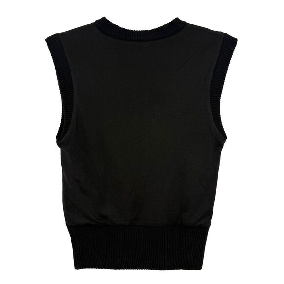 CALVIN KLEIN Silk Lined Lambswool Blend Sweater Vest S Black Pullover EUC B5 - Picture 2 of 4